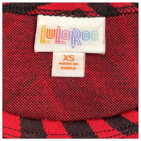 💕Beautiful Red and Black Fine Knit Lularoe Julia Dress💕 - Picture 8 of 9